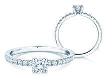 Verlovingsring Classic 4 Pavé in 14K witgoud met diamanten 0,77ct G/SI