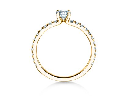 Verlovingsring Classic 4 Pavé in 14K geelgoud met diamanten 0,77ct G/SI