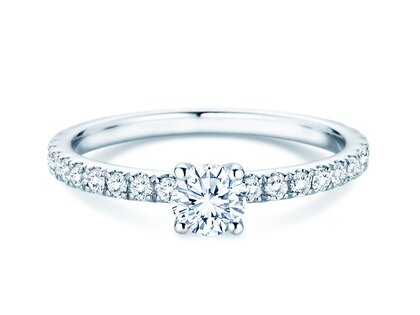 Verlovingsring Classic 4 Pavé in 14K witgoud met diamanten 0,77ct G/SI