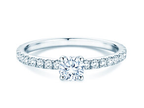 Verlovingsring Classic 4 Pavé in 14K witgoud met diamanten 0,77ct G/SI
