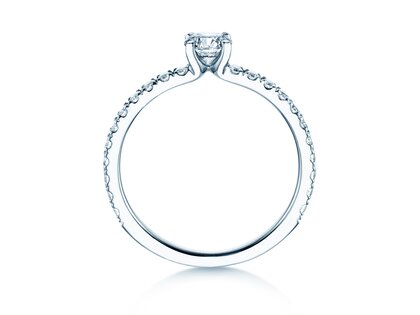 Verlovingsring Classic 4 Pavé in 14K witgoud met diamanten 0,77ct G/SI