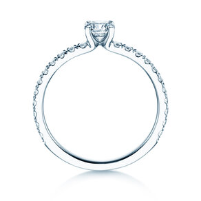 Verlovingsring Classic 4 Pavé in 14K witgoud met diamanten 0,77ct G/SI