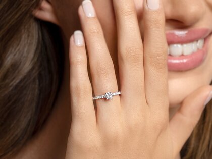 Verlovingsring Classic 4 Pavé in 14K geelgoud met diamanten 0,77ct G/SI