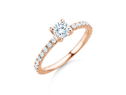 Verlovingsring Classic 4 Pavé in 18K roségoud met Lab-grown diamanten 0,87ct E/VS