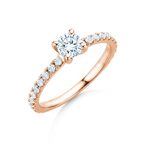 Verlovingsring Classic 4 Pavé in 18K roségoud met Lab-grown diamanten 0,87ct E/VS