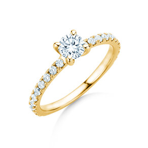 Verlovingsring Classic 4 Pavé in 18K geelgoud met Lab-grown diamanten 0,87ct E/VS