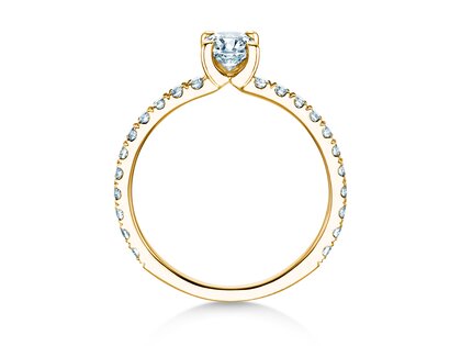 Verlovingsring Classic 4 Pavé in 18K geelgoud met Lab-grown diamanten 0,87ct E/VS