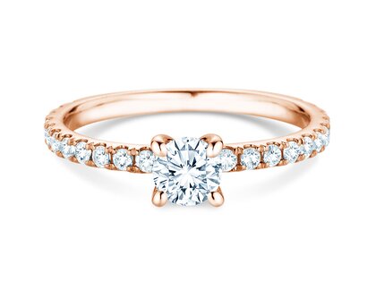 Verlovingsring Classic 4 Pavé in 18K roségoud met Lab-grown diamanten 0,87ct E/VS