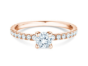 Verlovingsring Classic 4 Pavé in 18K roségoud met Lab-grown diamanten 0,87ct E/VS