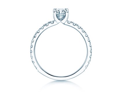Verlovingsring Classic 4 Pavé in 14K witgoud met Lab-grown diamanten 0,87ct E/VS