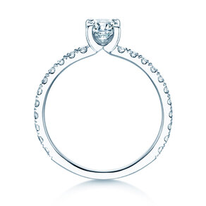 Verlovingsring Classic 4 Pavé in 14K witgoud met Lab-grown diamanten 0,87ct E/VS