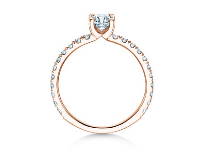 Verlovingsring Classic 4 Pavé in 18K roségoud met Lab-grown diamanten 0,87ct E/VS