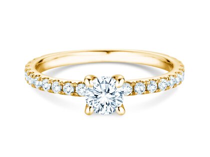Verlovingsring Classic 4 Pavé in 18K geelgoud met Lab-grown diamanten 0,87ct E/VS