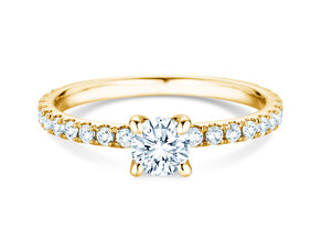 Verlovingsring Classic 4 Pavé in 18K geelgoud met Lab-grown diamanten 0,87ct E/VS