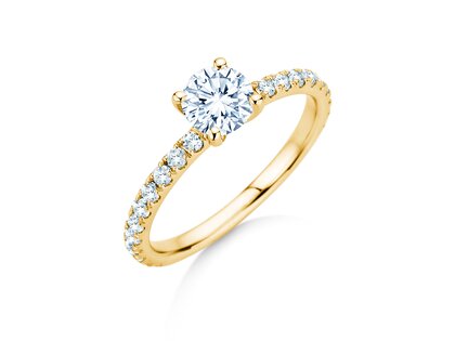 Verlovingsring Classic 4 Pavé in geelgoud