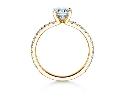 Verlovingsring Classic 4 Pavé in geelgoud