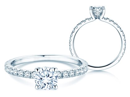Verlovingsring Classic 4 Pavé in platina