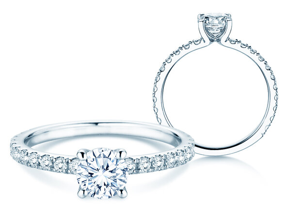 Verlovingsring Classic 4 Pavé in platina
