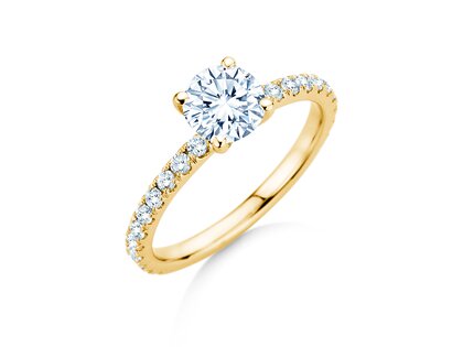 Verlovingsring Classic 4 Pavé in 14K geelgoud met Lab-grown diamanten 1,44ct E/VS