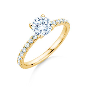 Verlovingsring Classic 4 Pavé in 14K geelgoud met Lab-grown diamanten 1,44ct E/VS