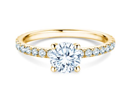 Verlovingsring Classic 4 Pavé in 14K geelgoud met Lab-grown diamanten 1,44ct E/VS