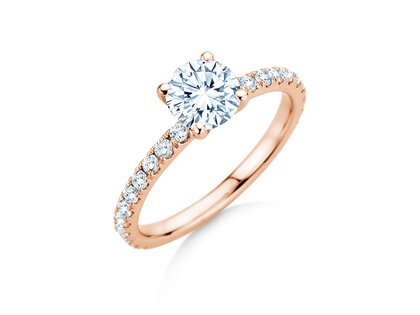 Verlovingsring Classic 4 Pavé in 18K roségoud met Lab-grown diamanten 1,44ct E/VS
