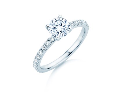 Verlovingsring Classic 4 Pavé in 14K witgoud met Lab-grown diamanten 1,44ct E/VS