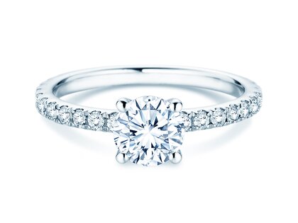 Verlovingsring Classic 4 Pavé in 14K witgoud met Lab-grown diamanten 1,44ct E/VS