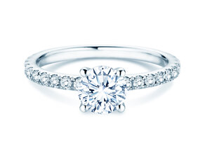 Verlovingsring Classic 4 Pavé in 14K witgoud met Lab-grown diamanten 1,44ct E/VS