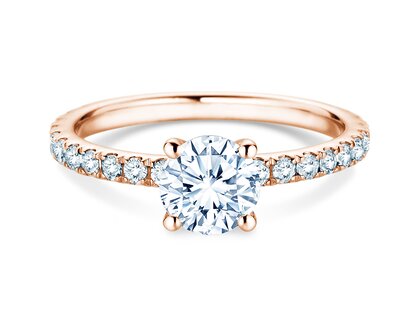 Verlovingsring Classic 4 Pavé in 18K roségoud met Lab-grown diamanten 1,44ct E/VS