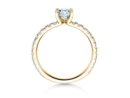 Verlovingsring Classic 4 Pavé in 14K geelgoud met Lab-grown diamanten 1,44ct E/VS