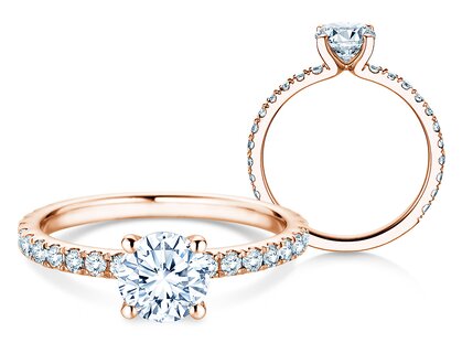 Verlovingsring Classic 4 Pavé in roségoud