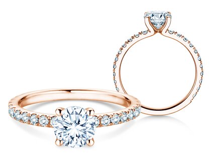 Verlovingsring Classic 4 Pavé in 18K roségoud met Lab-grown diamanten 1,44ct E/VS