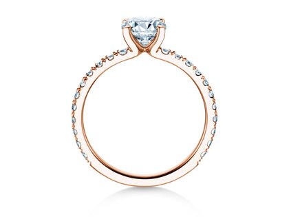 Verlovingsring Classic 4 Pavé in 18K roségoud met Lab-grown diamanten 1,44ct E/VS