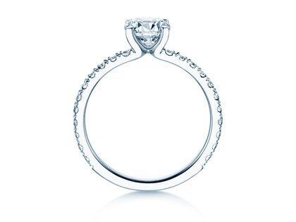 Verlovingsring Classic 4 Pavé in 14K witgoud met Lab-grown diamanten 1,44ct E/VS