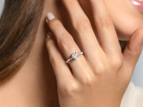 Verlovingsring Classic 4 Pavé in 14K geelgoud met diamanten 1,44ct G/SI