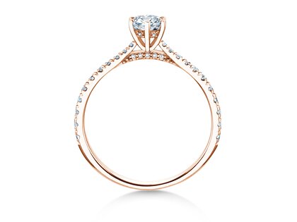 Verlovingsring Classic 6 Hidden Halo Pavé in roségoud