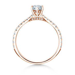 Verlovingsring Classic 6 Hidden Halo Pavé in roségoud