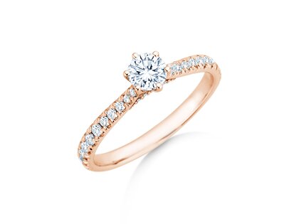 Verlovingsring Classic 6 Hidden Halo Pavé in roségoud
