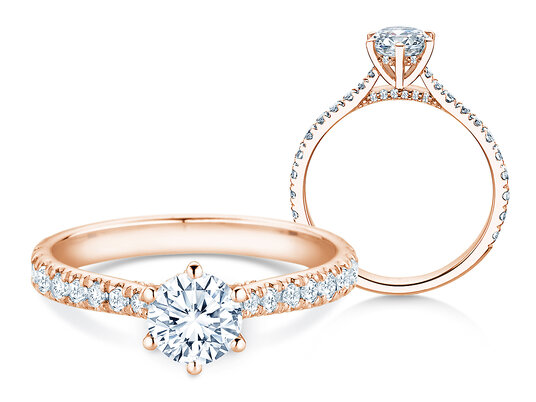 Verlovingsring Classic 6 Hidden Halo Pavé in 9K witgoud met diamanten 1,52ct G/SI