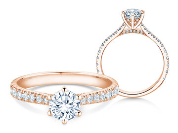 Verlovingsring Classic 6 Hidden Halo Pavé in 9K witgoud met diamanten 1,52ct G/SI