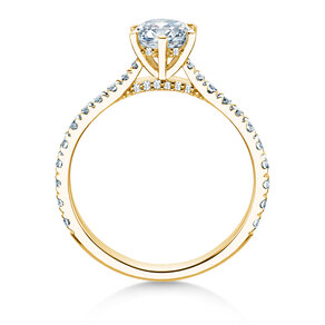 Verlovingsring Classic 6 Hidden Halo Pavé in 9K geelgoud met diamanten 1,52ct G/SI