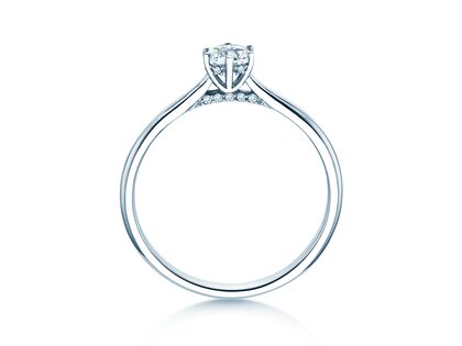 Verlovingsring Classic 6 Hidden Halo in 14K witgoud met diamanten 0,30ct G/SI