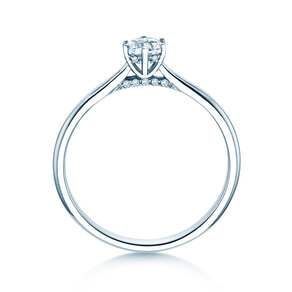 Verlovingsring Classic 6 Hidden Halo in 14K witgoud met diamanten 0,30ct G/SI