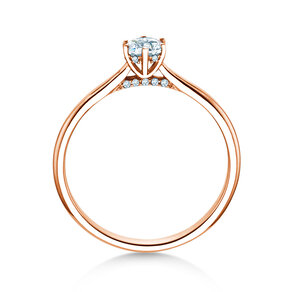 Verlovingsring Classic 6 Hidden Halo in 14K roségoud met diamanten 0,30ct G/SI