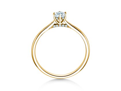 Verlovingsring Classic 6 Hidden Halo in 14K geelgoud met diamanten 0,30ct G/SI