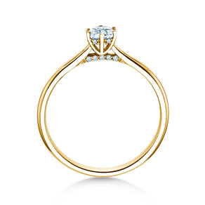 Verlovingsring Classic 6 Hidden Halo in 14K geelgoud met diamanten 0,30ct G/SI