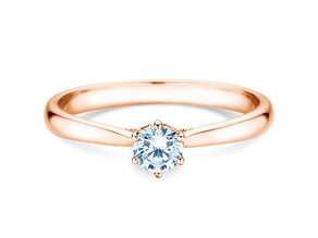 Verlovingsring Classic 6 Hidden Halo in 14K roségoud met diamanten 0,30ct G/SI