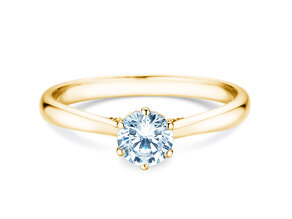 Verlovingsring Classic 6 Hidden Halo in 14K geelgoud met diamanten 0,55ct G/SI