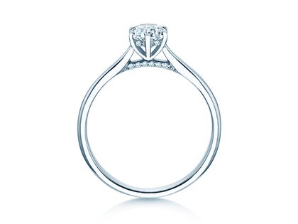 Verlovingsring Classic 6 Hidden Halo in 14K witgoud met diamanten 0,55ct G/SI